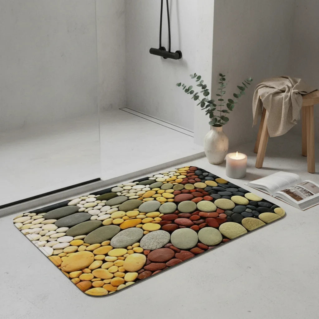Pebble Pattern Bath Mat - lifestyle photo