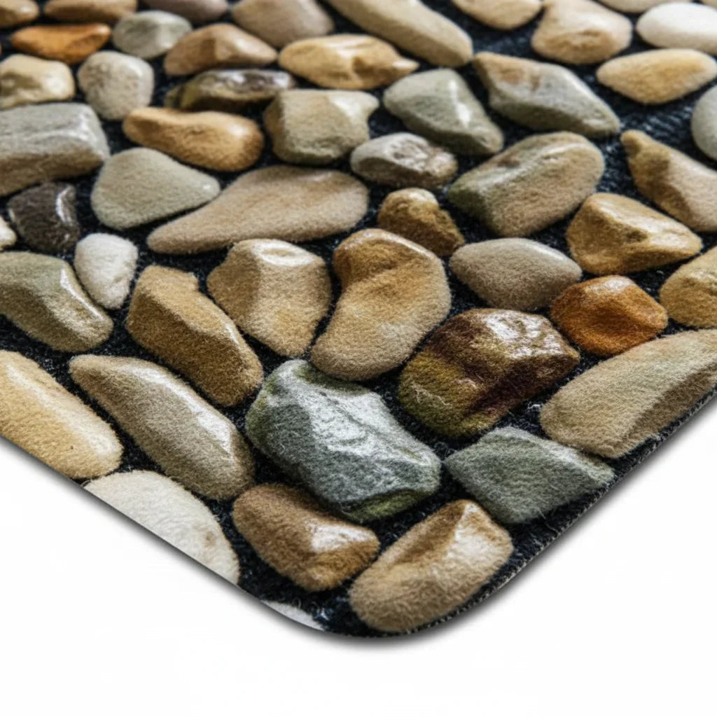 Pebble Pattern Bathroom Rug - bathroom setting