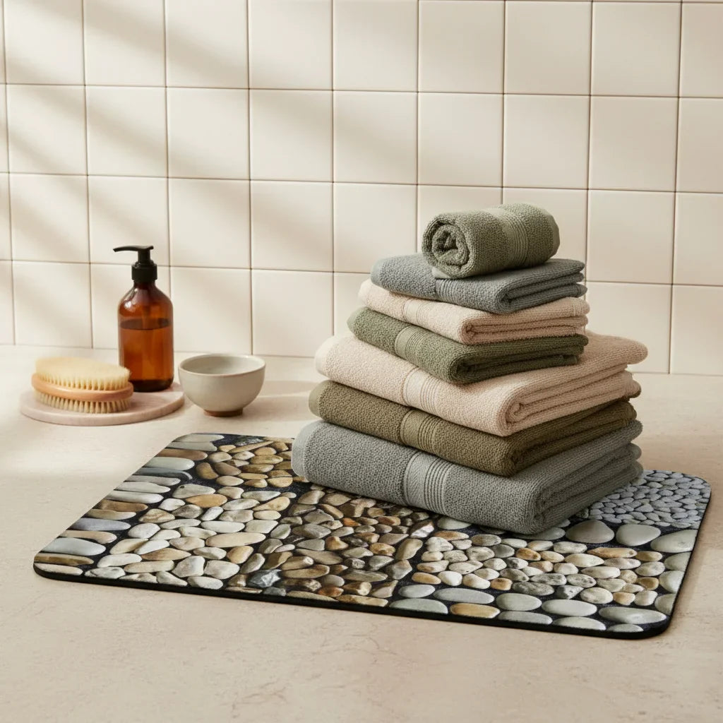 Pebble Pattern Bathroom Rug - care instructions