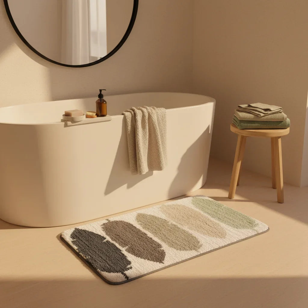Plume Bath Mat - size comparison