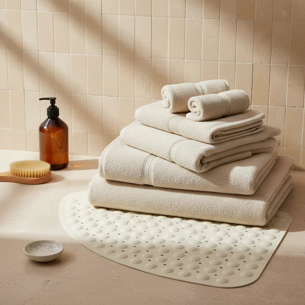 Quart Round Shower Mat - bathroom setting