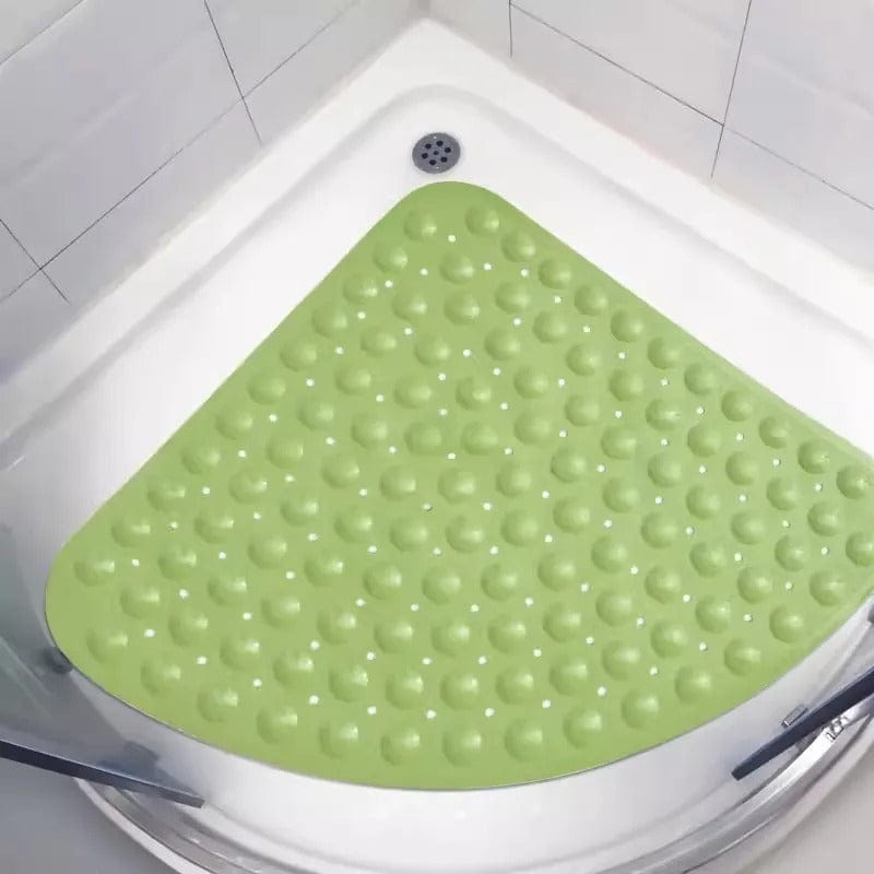Quarter Round Shower Mat - bathroom setting