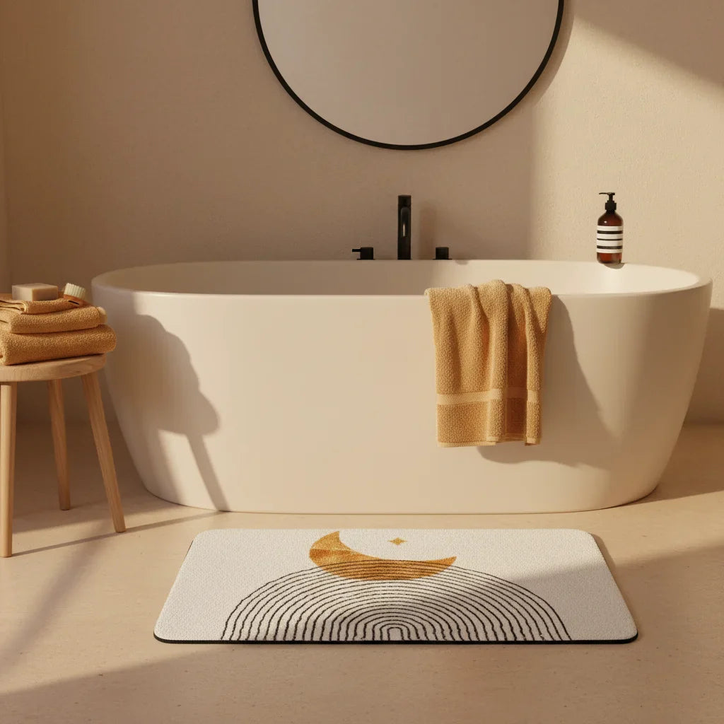 Rectangular Bathroom Rug - size comparison