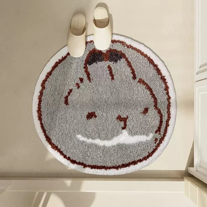 Round Bath Mat - bathroom setting