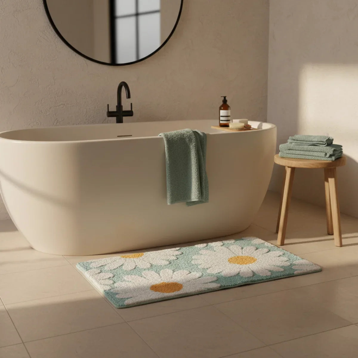 Scandinavian Bath Mat - size comparison