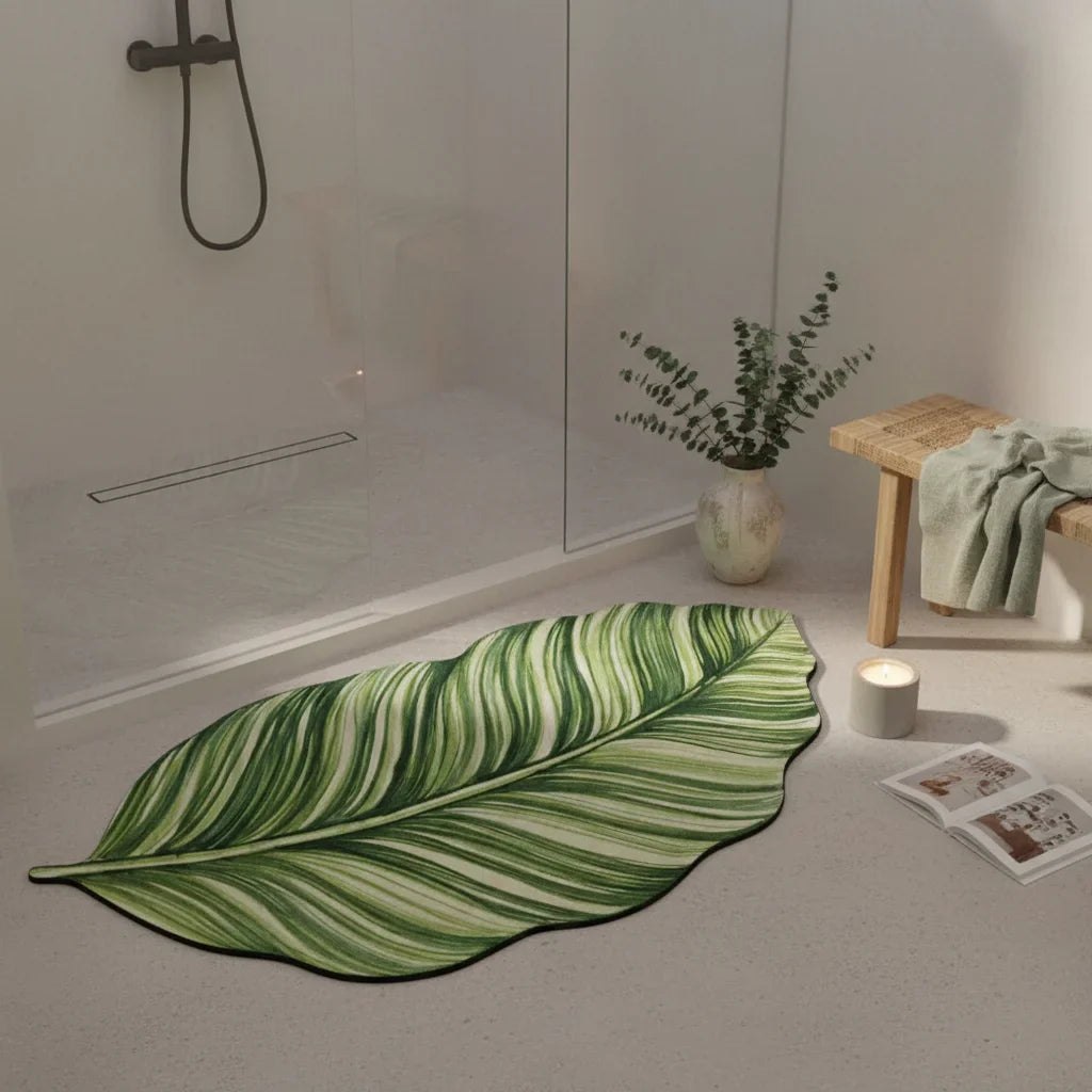 Shape Leaf Bathroom Rug - lifestyle photo