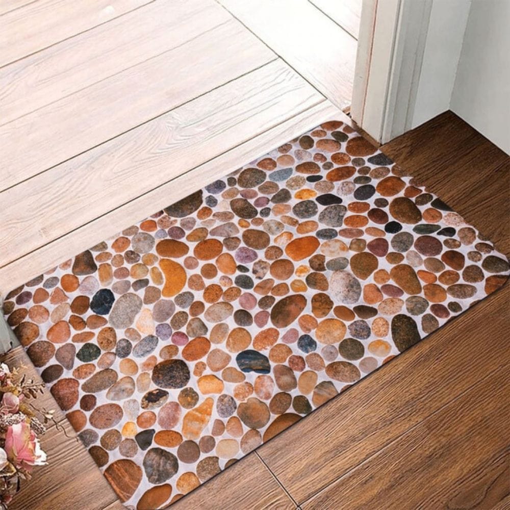 Shape Pebble Bath Mat - bathroom setting