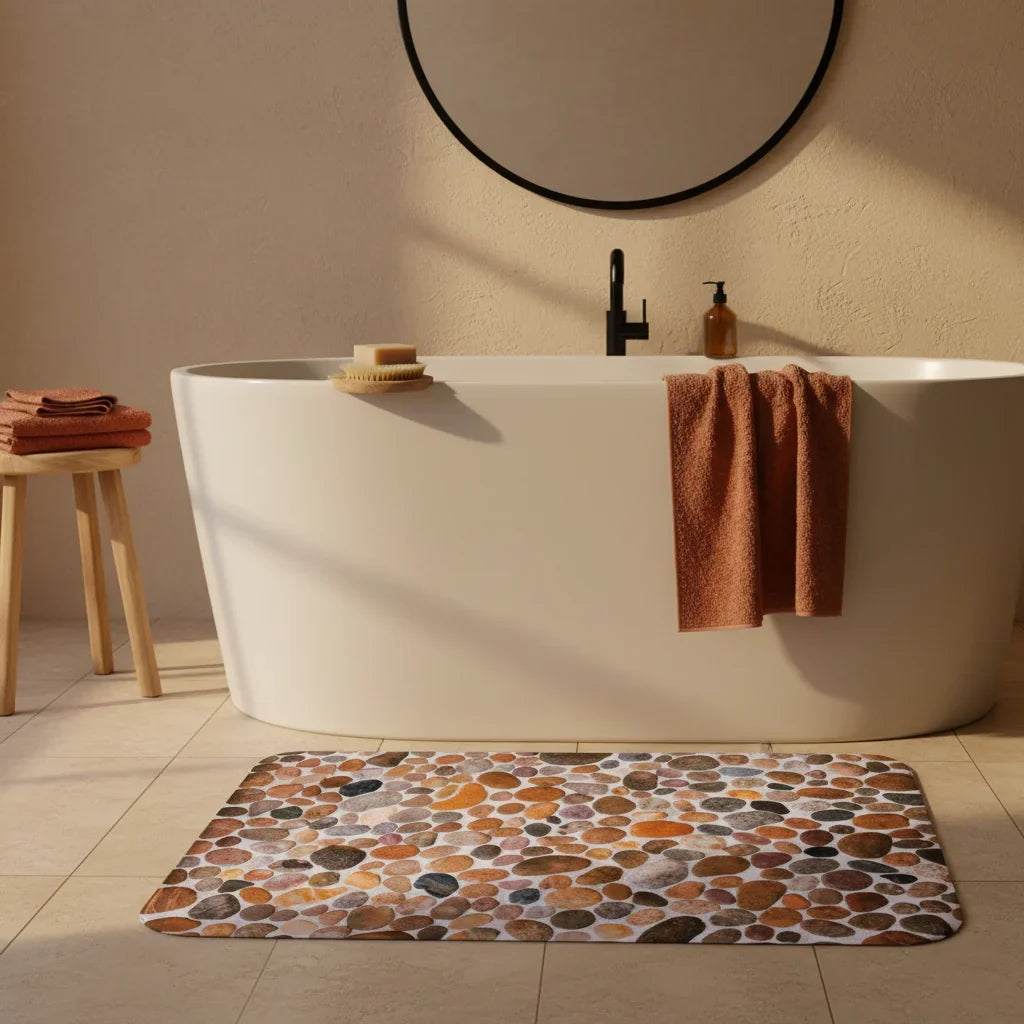 Shape Pebble Bath Mat - size comparison