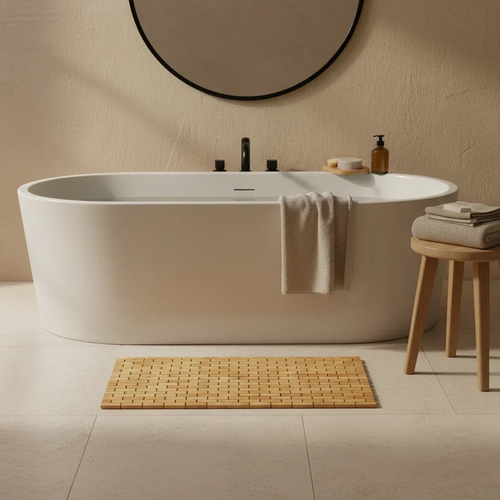 Small Bamboo Bathroom Rug - color variations