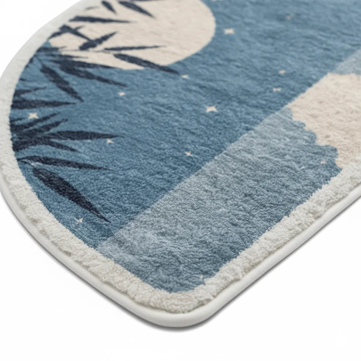 Small Half Moon Bathroom Rug - size comparison