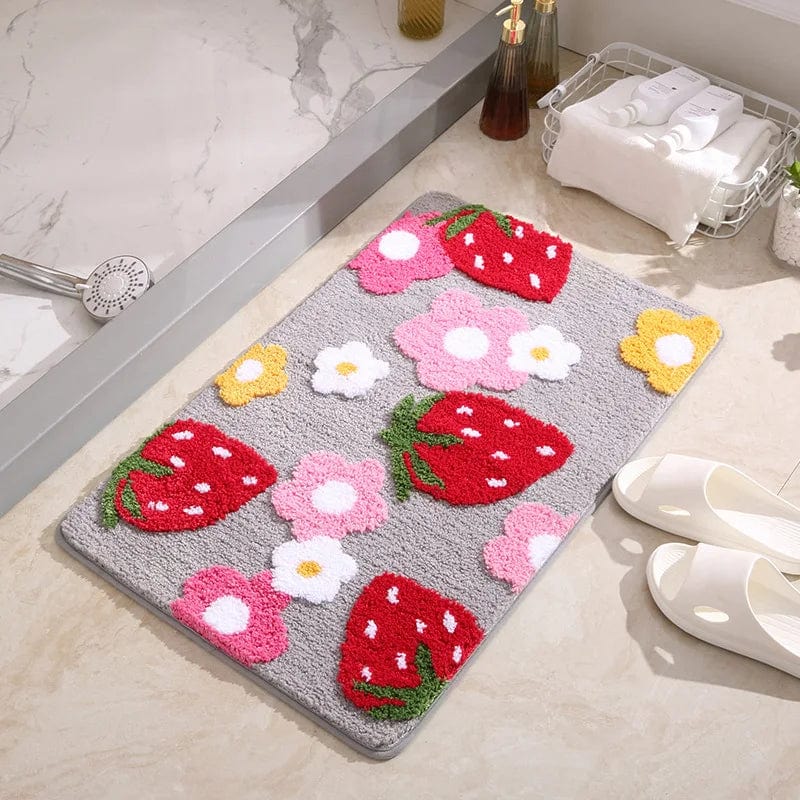Strawberry Bath Mat - close-up texture