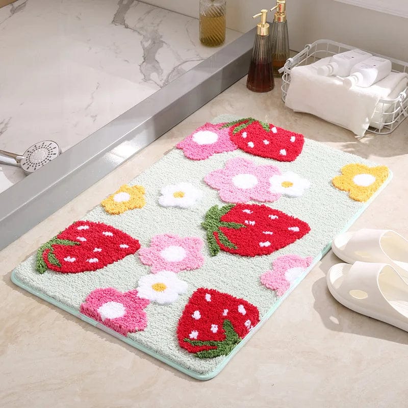 Strawberry Bath Mat - lifestyle photo