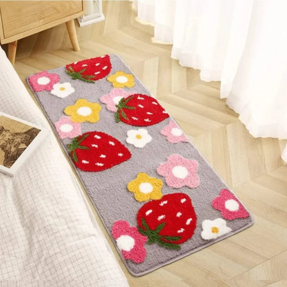 Strawberry Bath Mat - size comparison