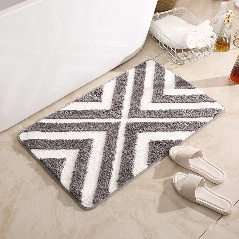 Striped Bath Mat - bathroom setting
