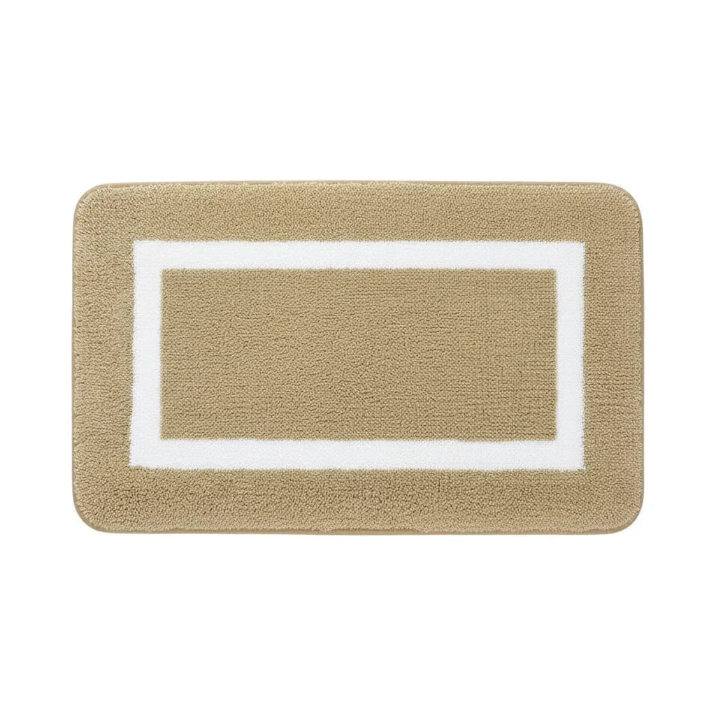 Absorbent Beige Bathroom Rug