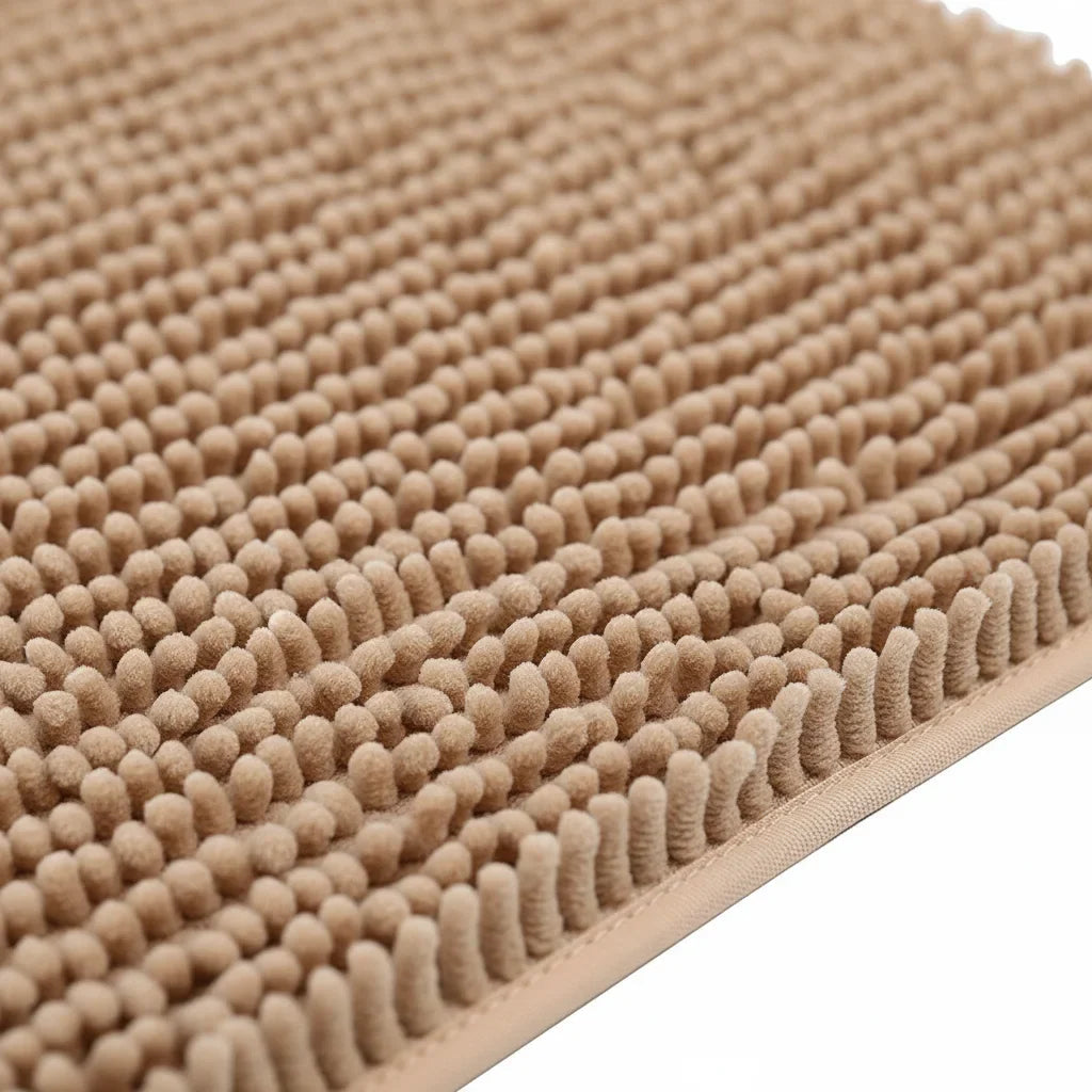 Caterpillar Beige Bathroom Rug