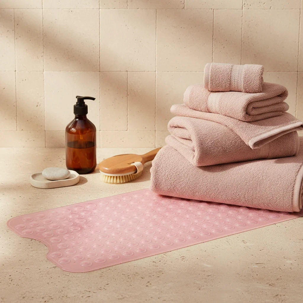 Bathtub Non-Slip Pink Bath Mat