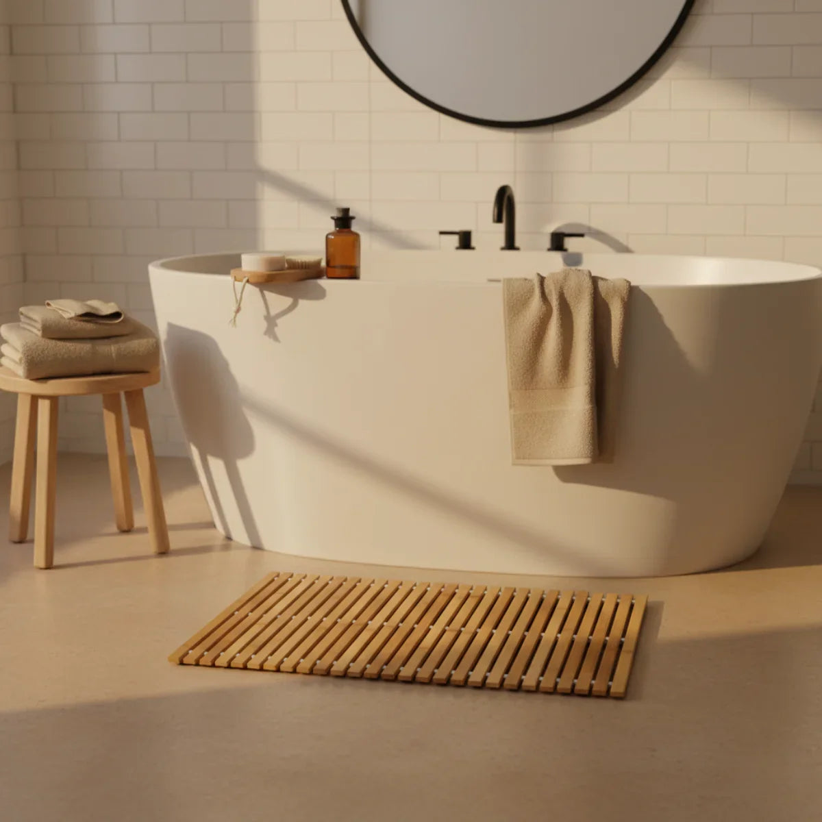 Bamboo Natural Bath Mat