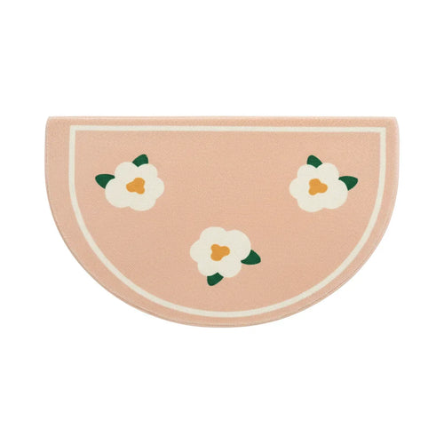 Beige White Bath Mat