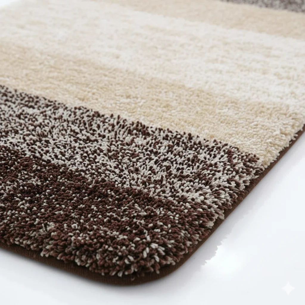 Beige Brown Bath Mat