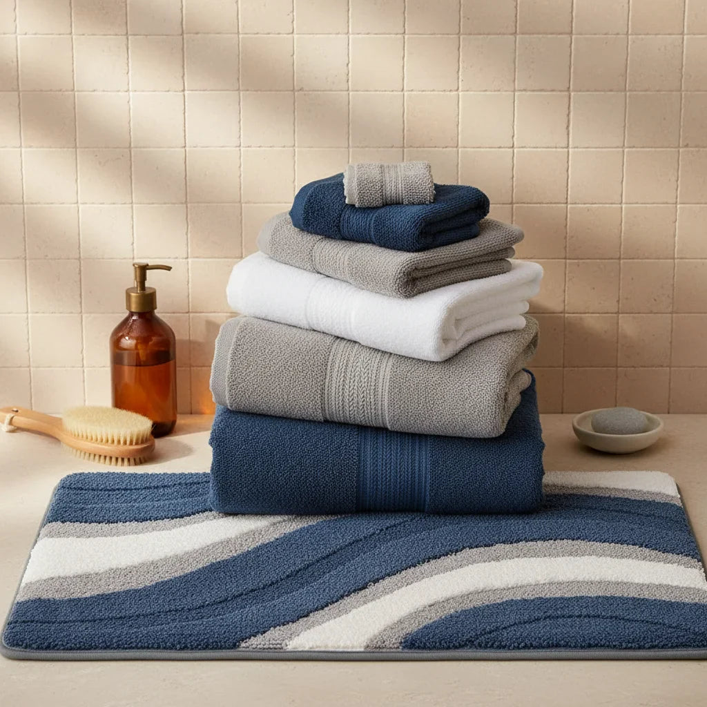 Blue Gray Bath Mat