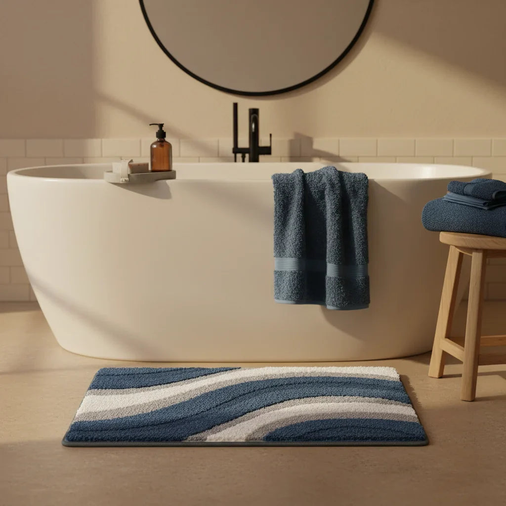 Blue Gray Bath Mat