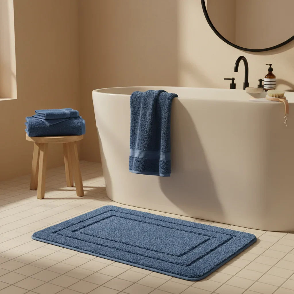 Blue Petrol Bath Mat