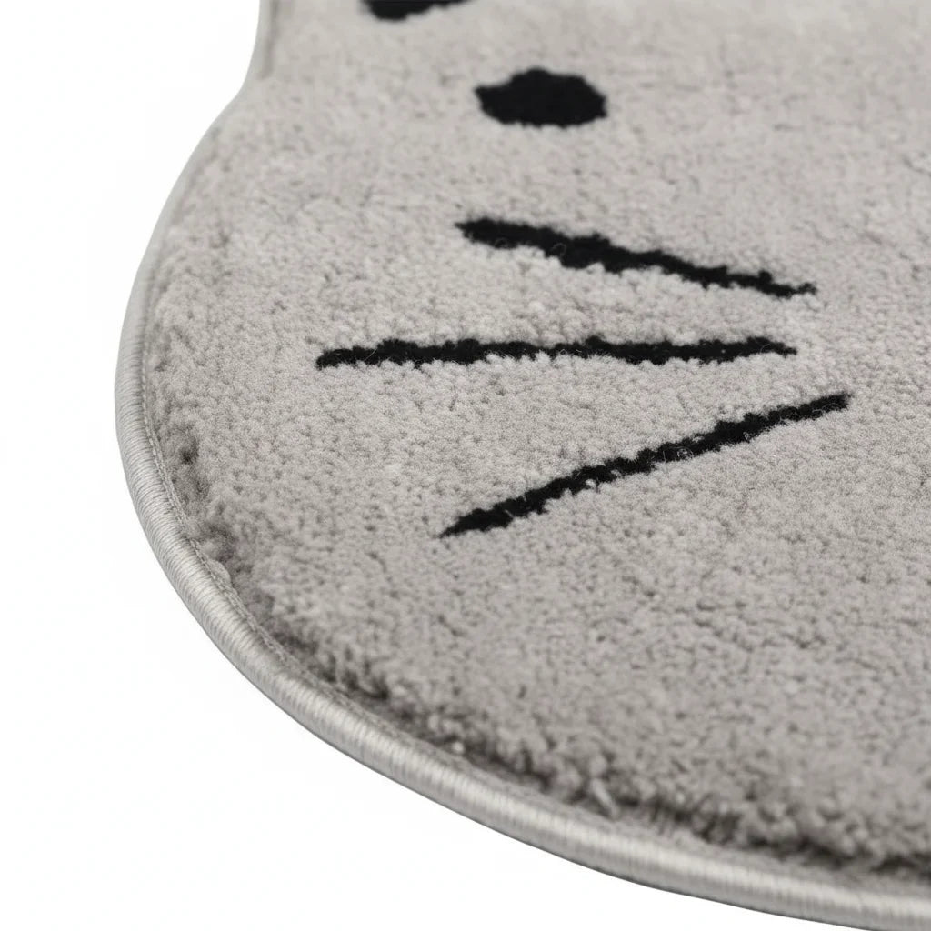 Cat Gray Bath Mat