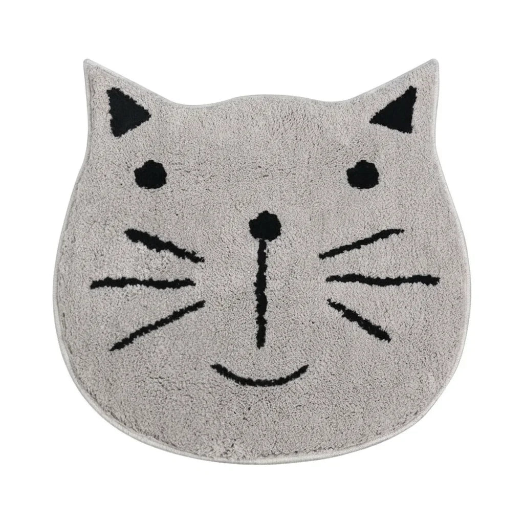 Cat Gray Bath Mat