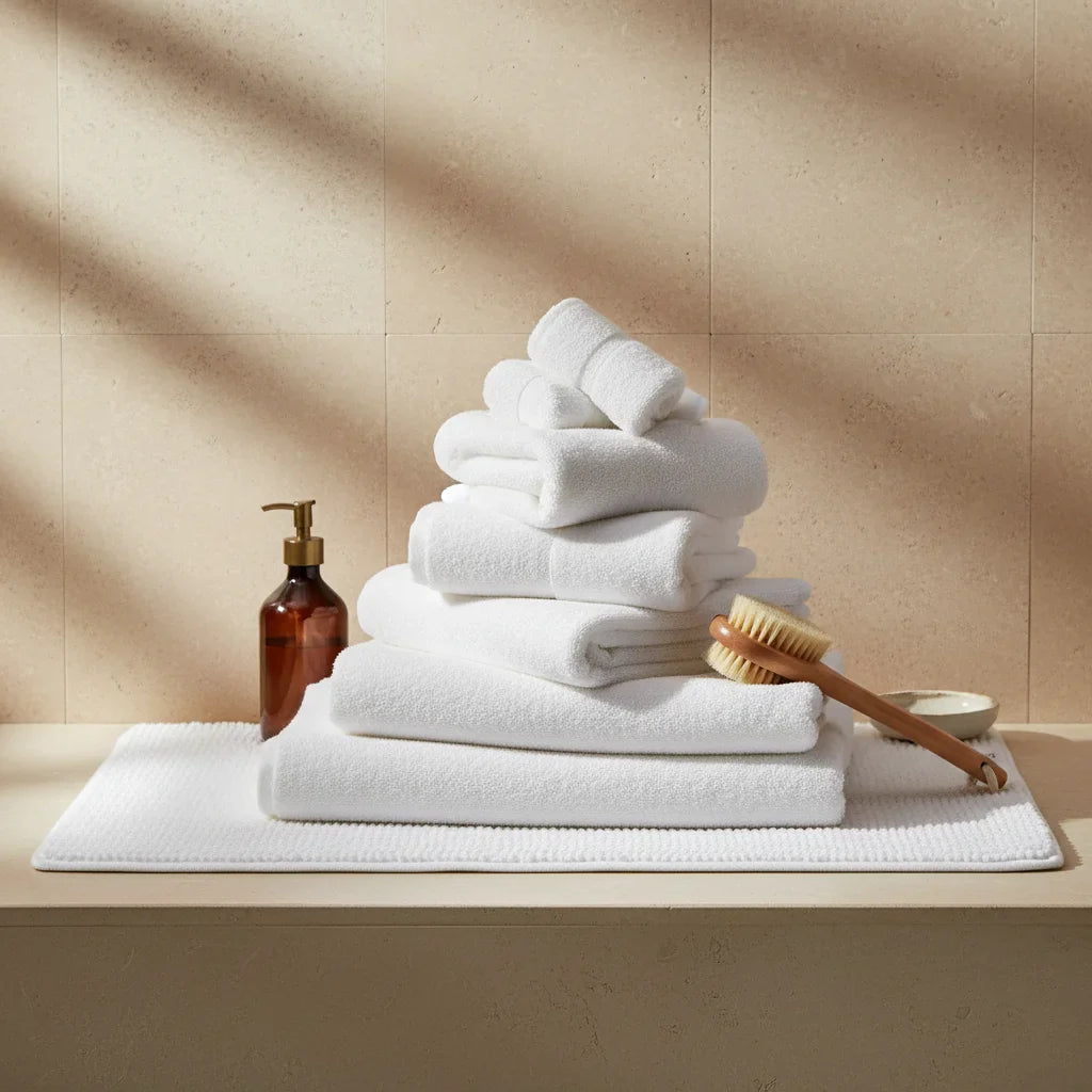 Caterpillar White Bath Mat