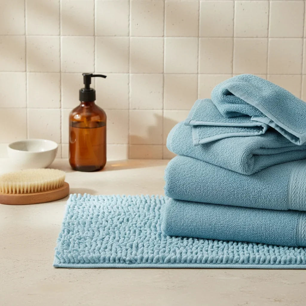 Caterpillar Blue Bath Mat