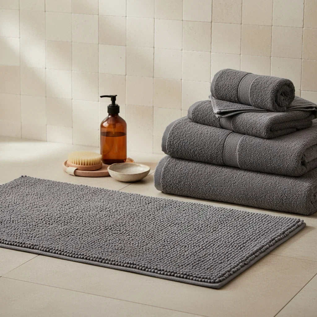 Caterpillar Gray Bath Mat