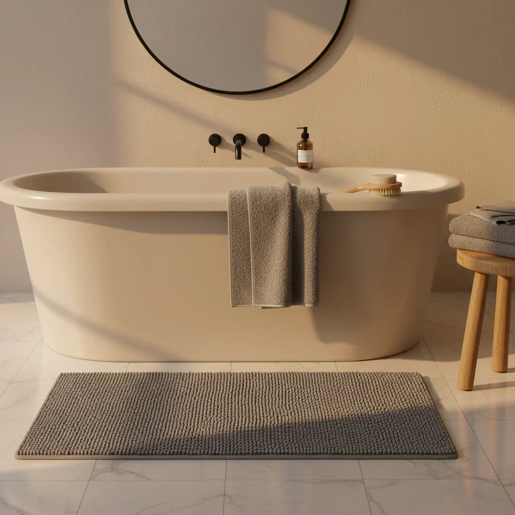 Caterpillar Gray Bath Mat
