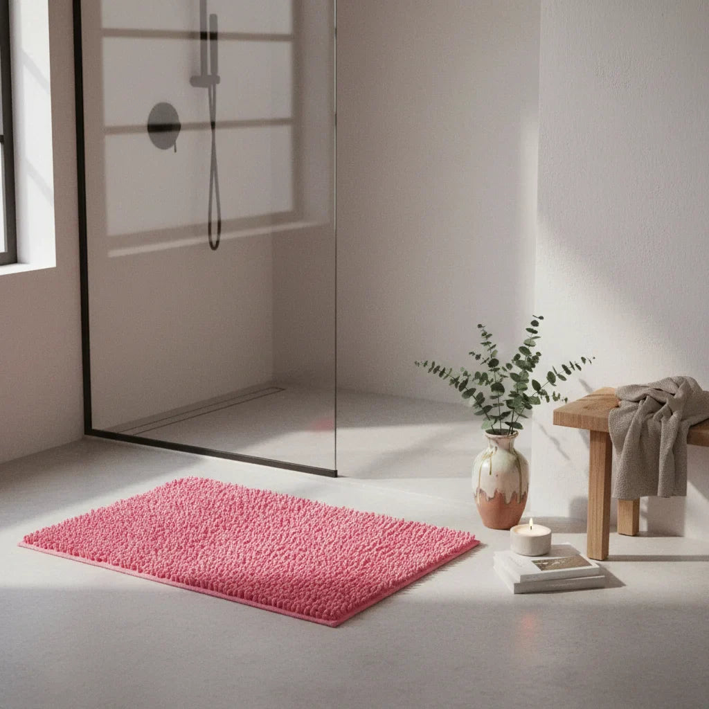 Caterpillar Pink Bath Mat