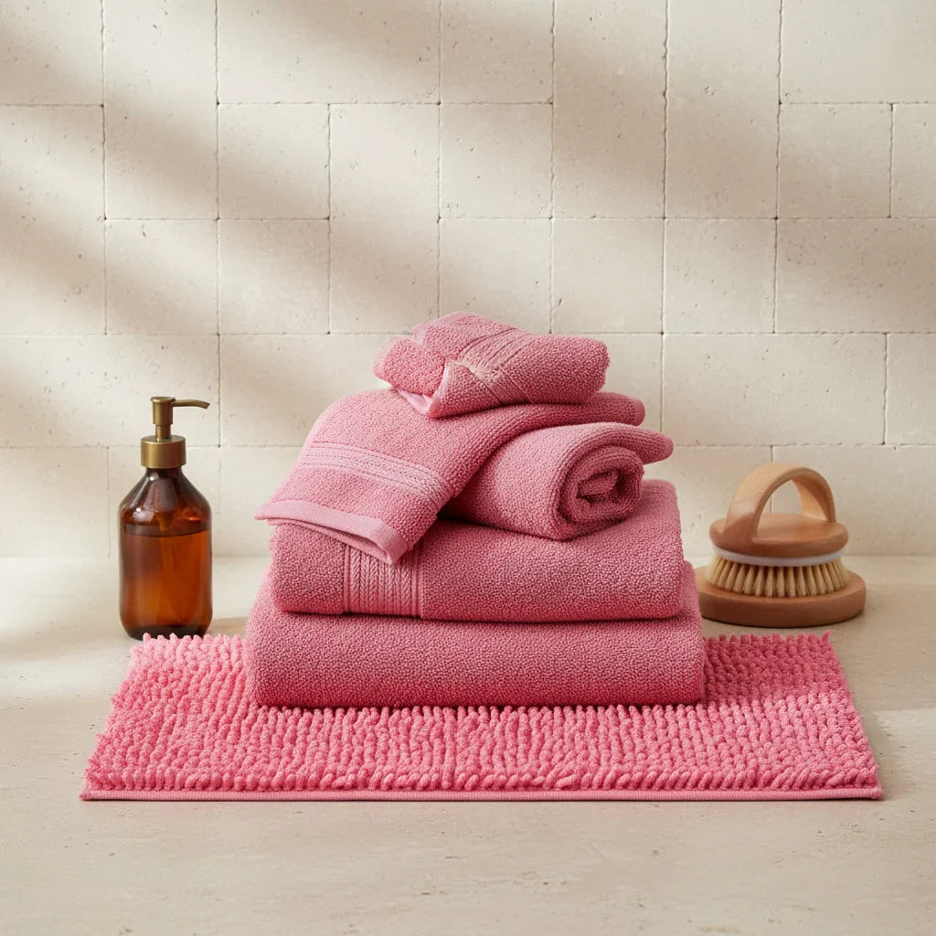 Caterpillar Pink Bath Mat