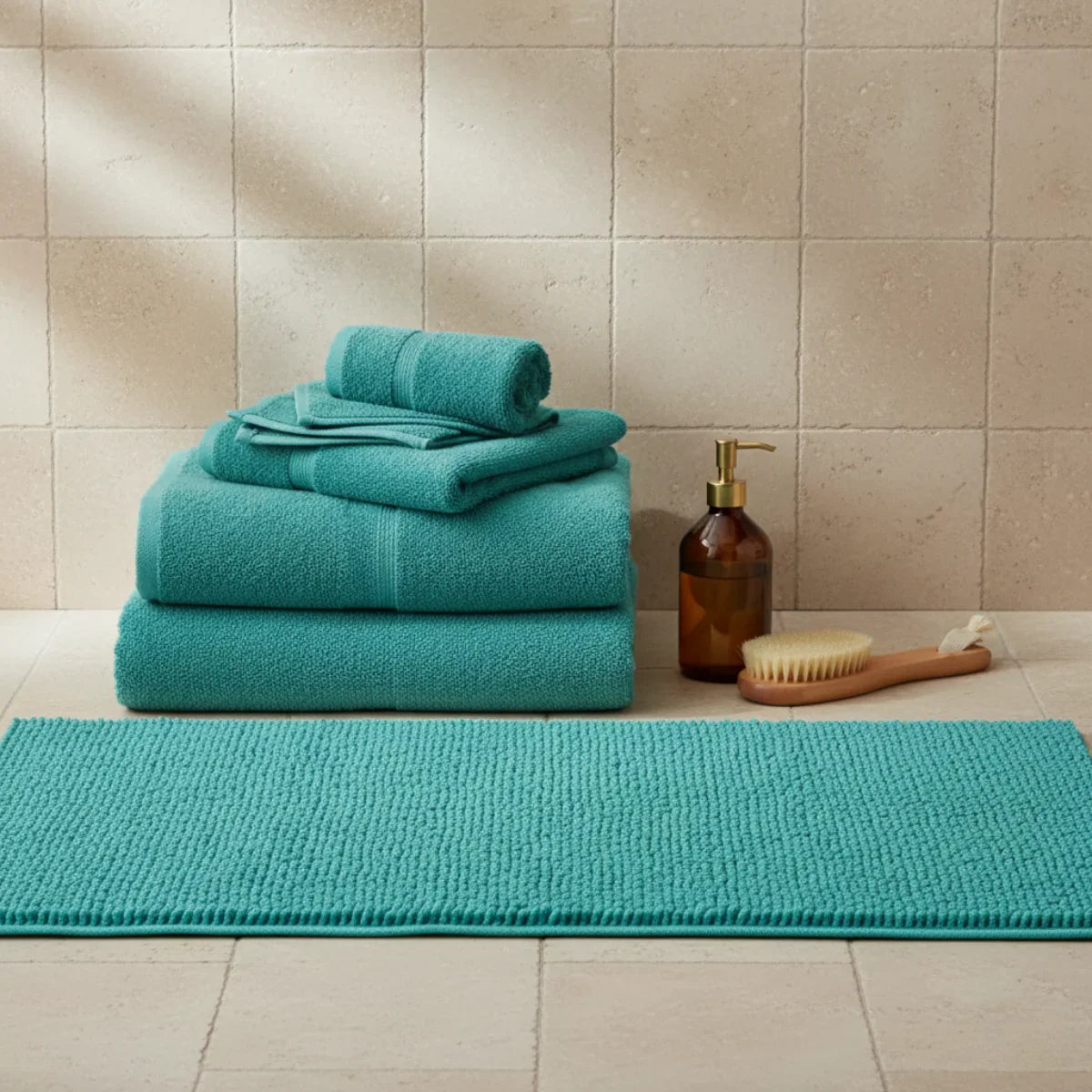Caterpillar Turquoise Bath Mat