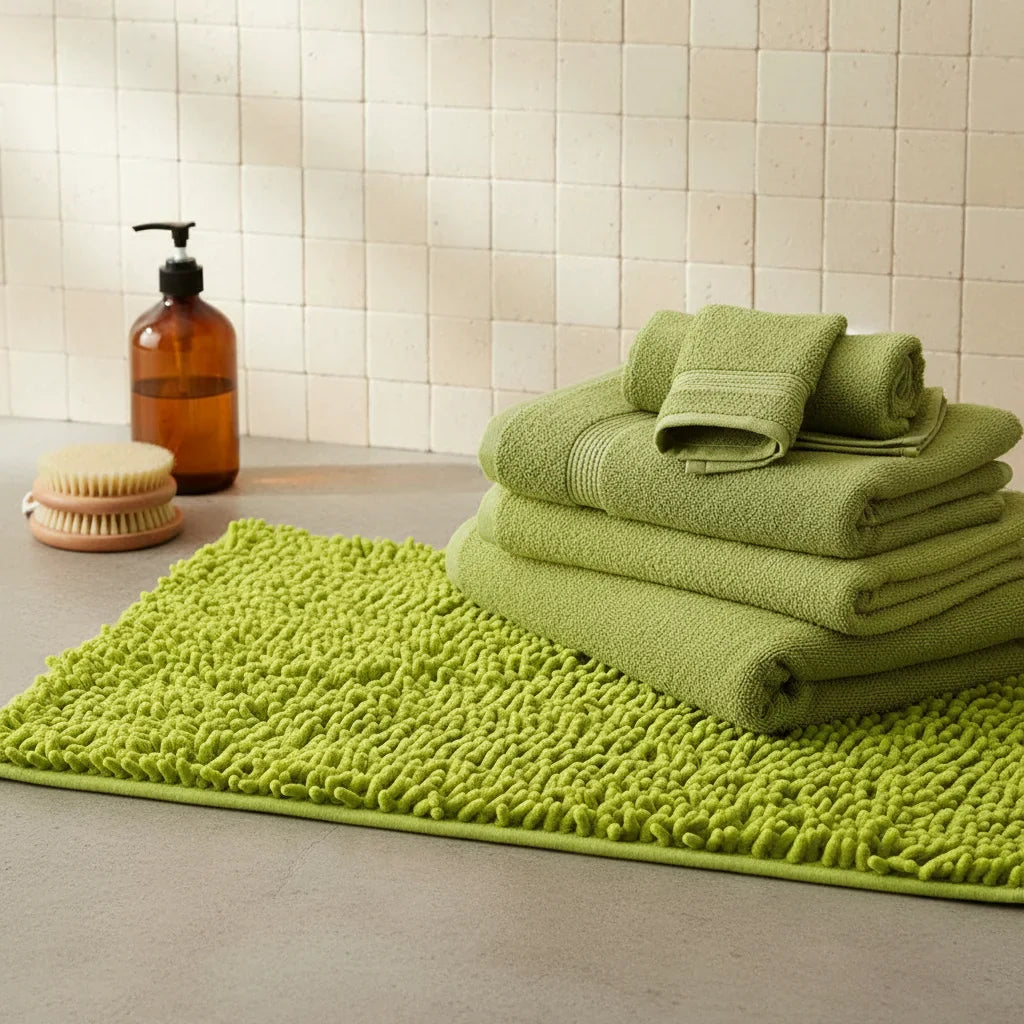 Caterpillar Green Bath Mat