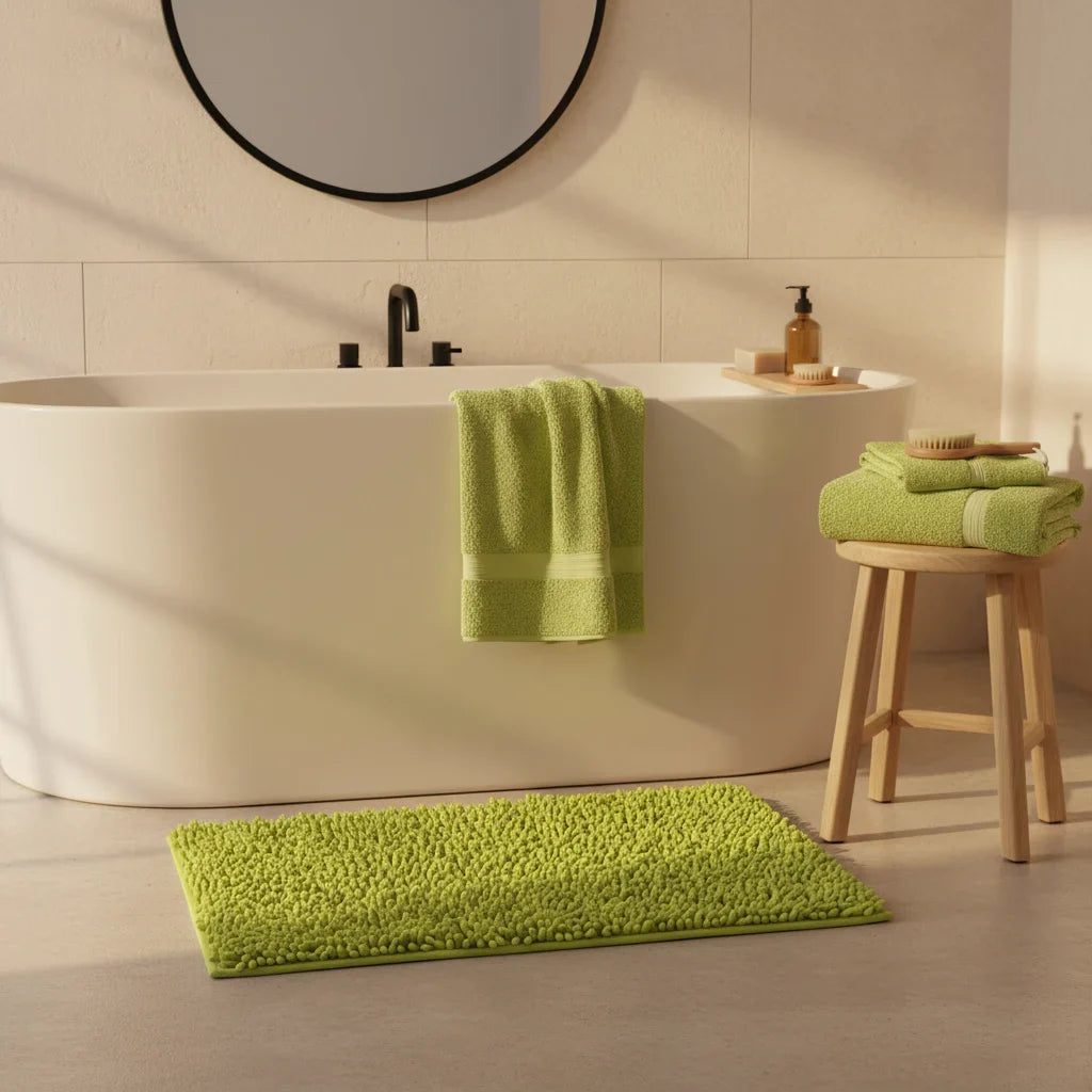 Caterpillar Green Bath Mat