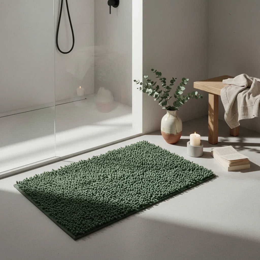 Caterpillar Green Dark Bath Mat