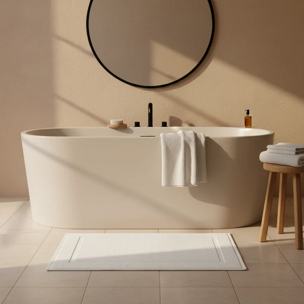 Cotton White Bath Mat