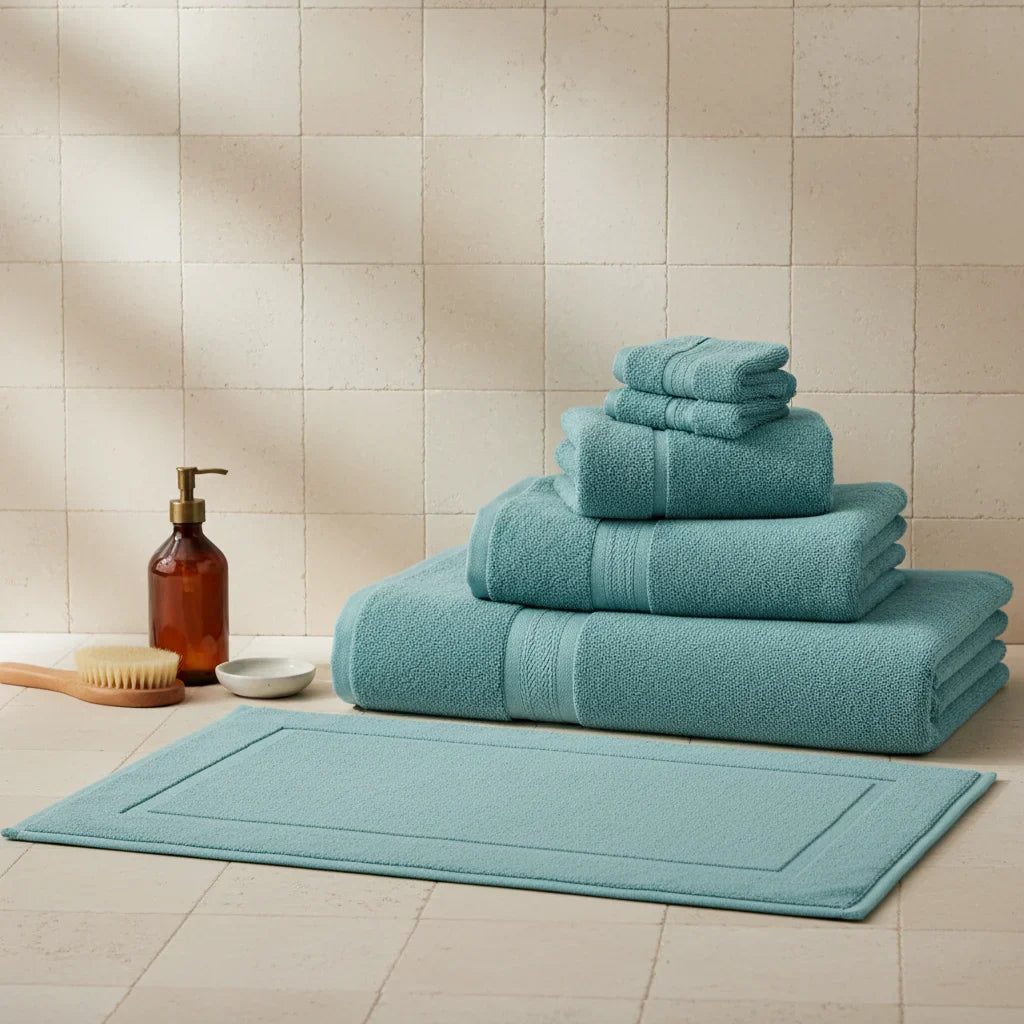 Cotton Blue Bath Mat
