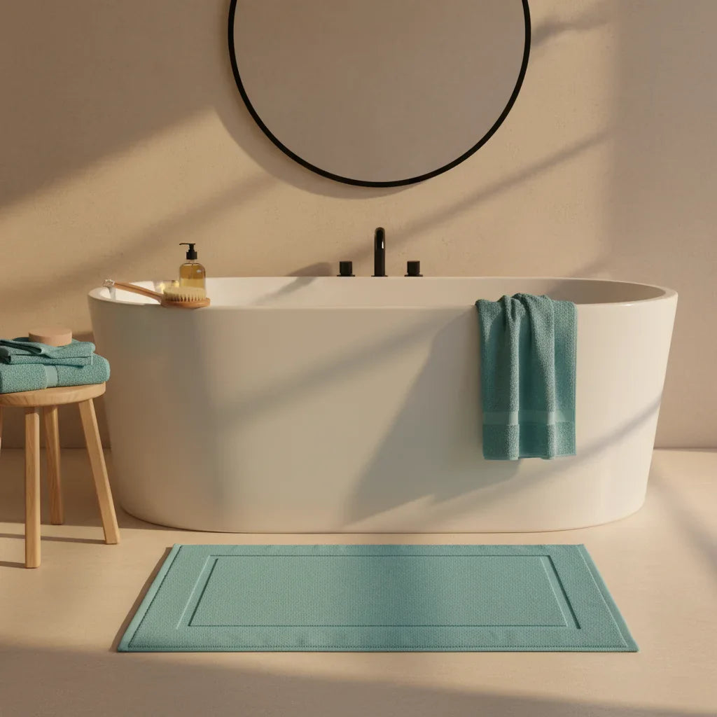 Cotton Blue Bath Mat