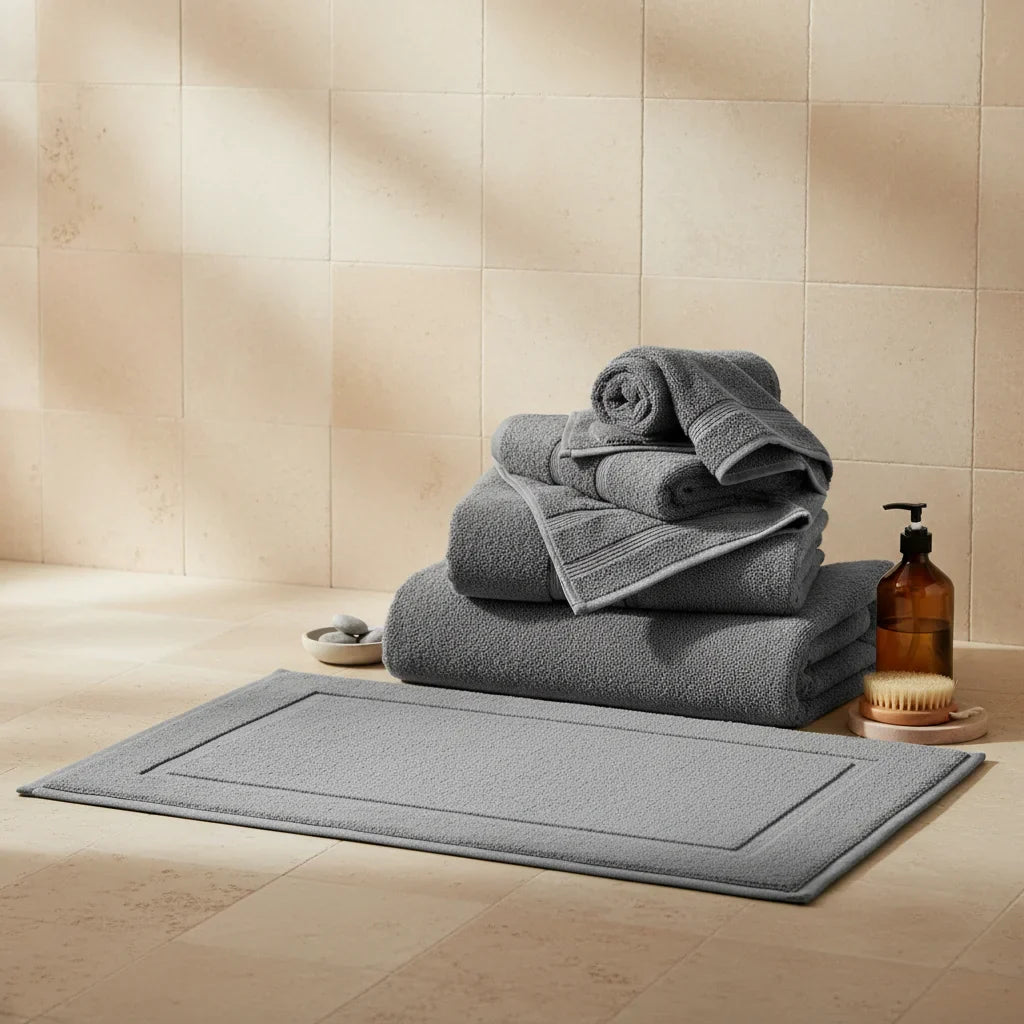 Cotton Gray Bath Mat