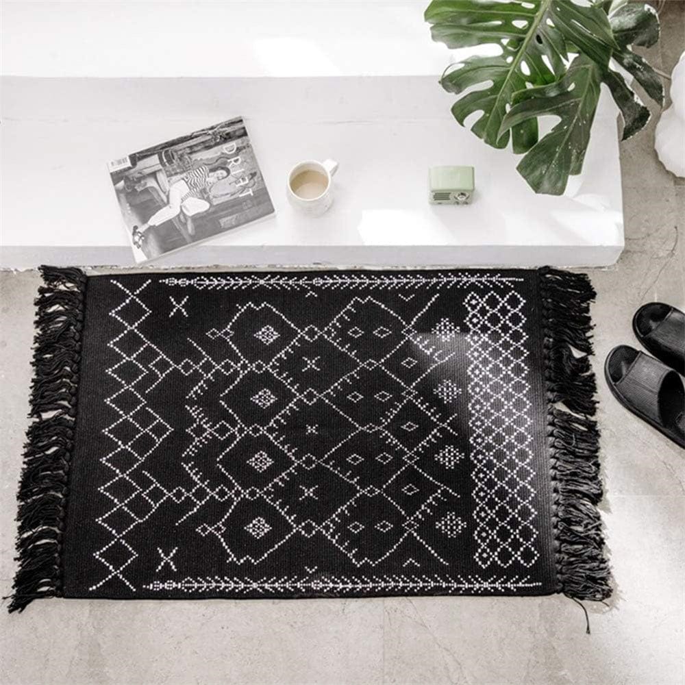 Cotton Black Bath Mat