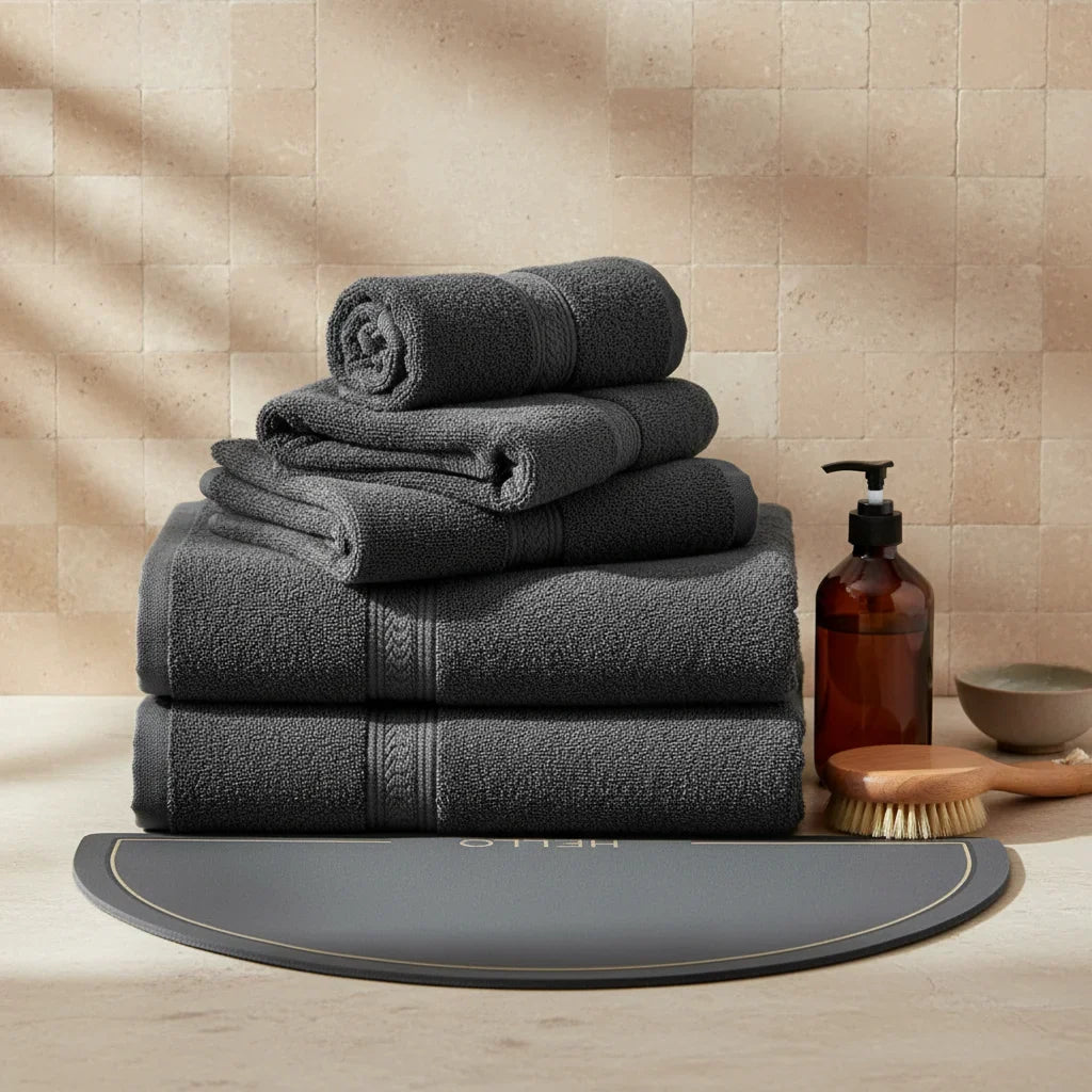 Half Circle Hello Bath Mat