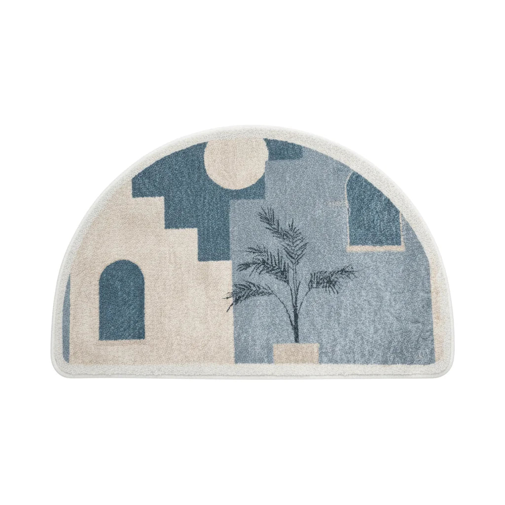 Half Moon Blue Bath Mat