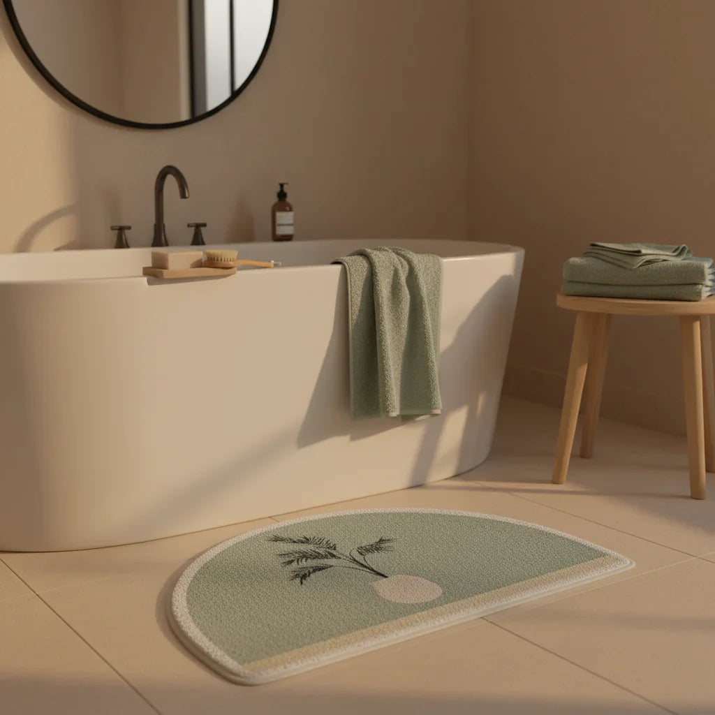 Half Moon Gray Bath Mat