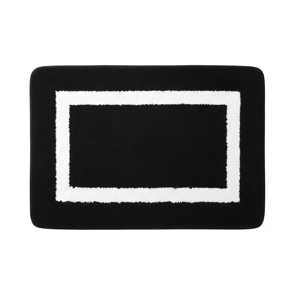 Design Black White Bath Mat