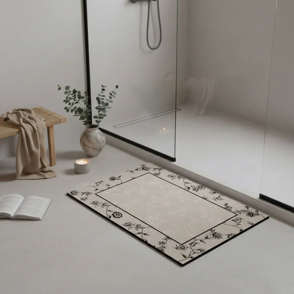 Diatomite Baroque Bath Mat - care instructions