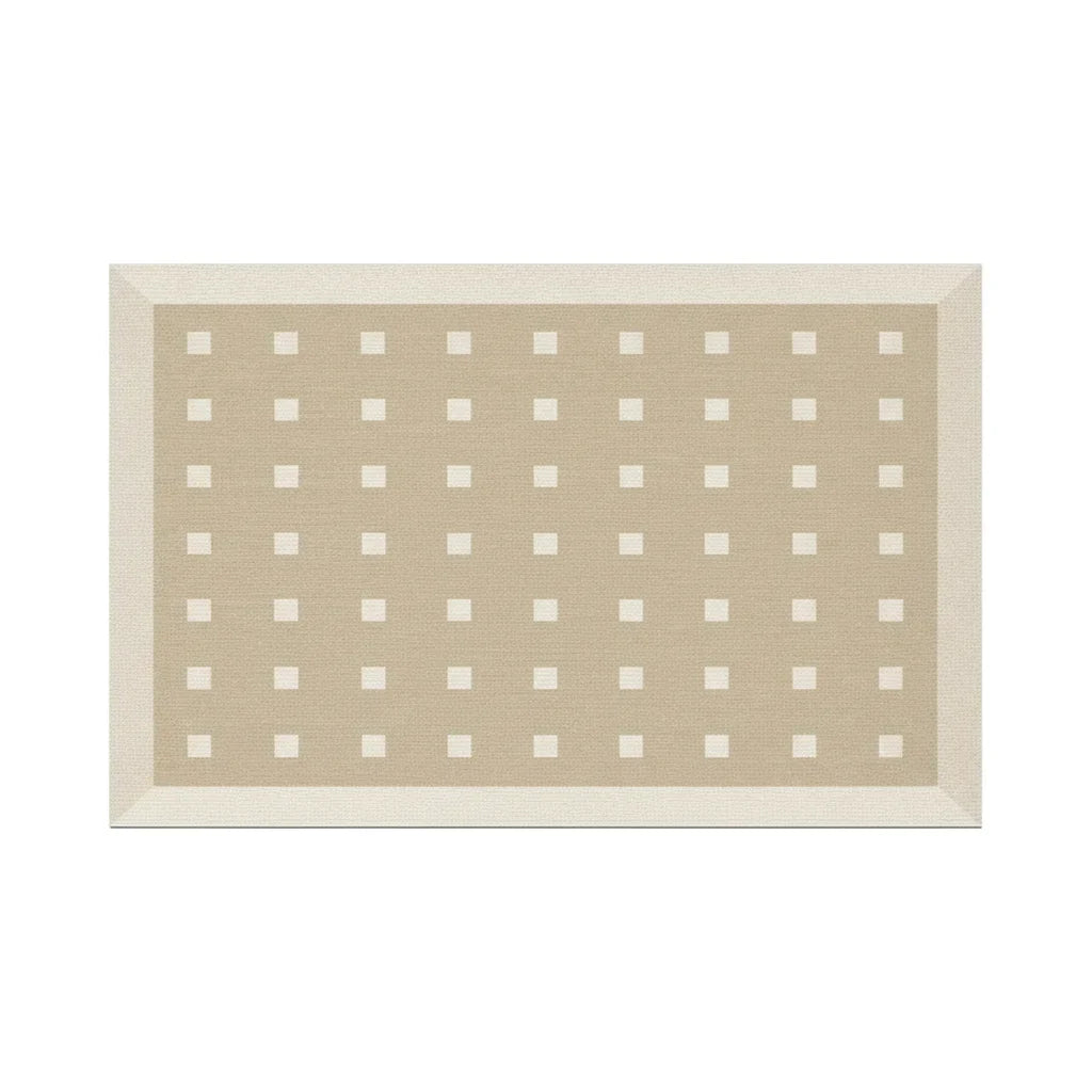 Diatomite Checkered Beige Bath Mat